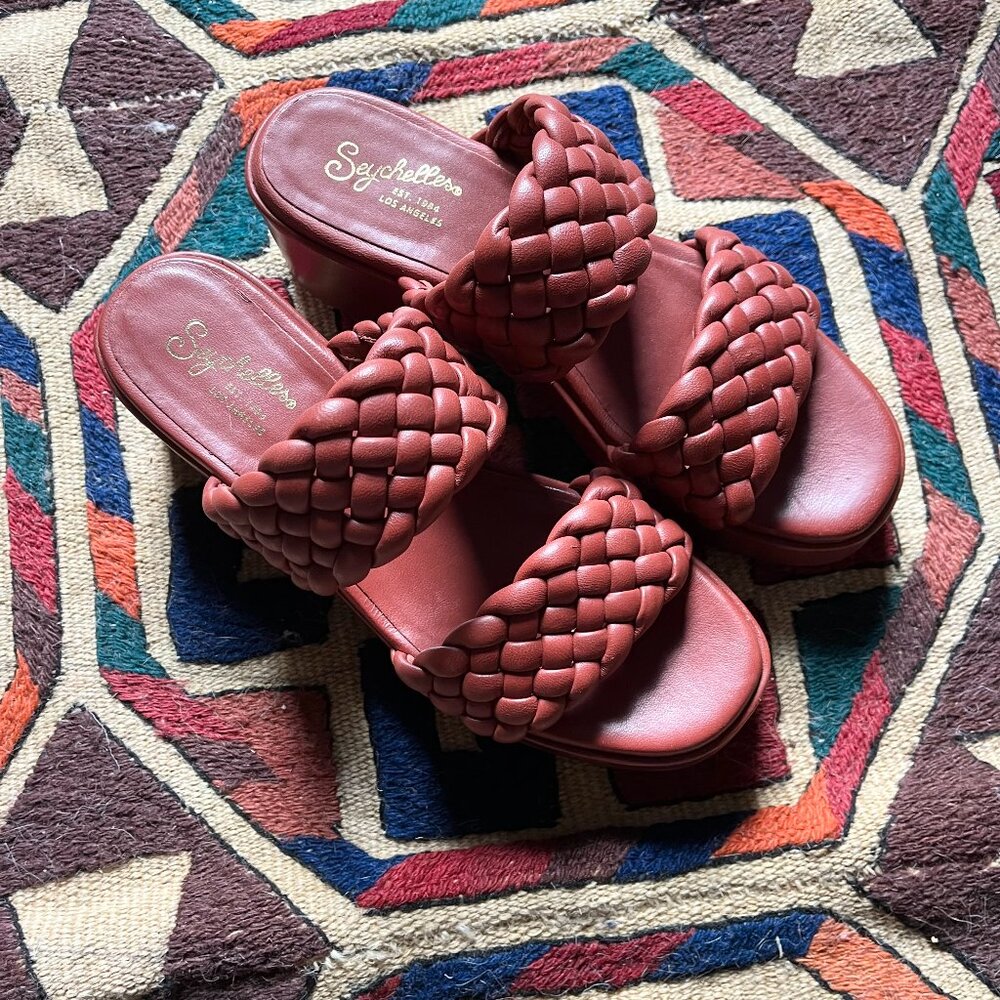 Free People SEYCHELLES Winnie Quilted Platforms Terracotta size 8.5 Leather